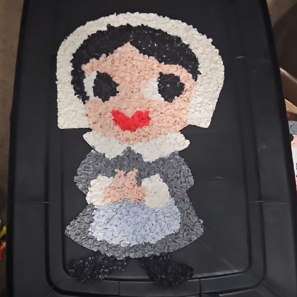 Other - Vintage Popcorn Art Pilgram Girl
